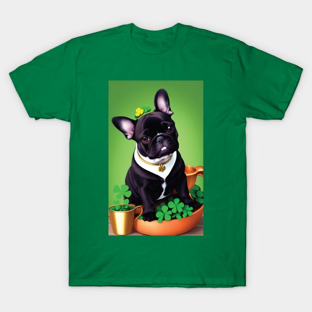 Lucky Frenchie T-Shirt by joejdiaz